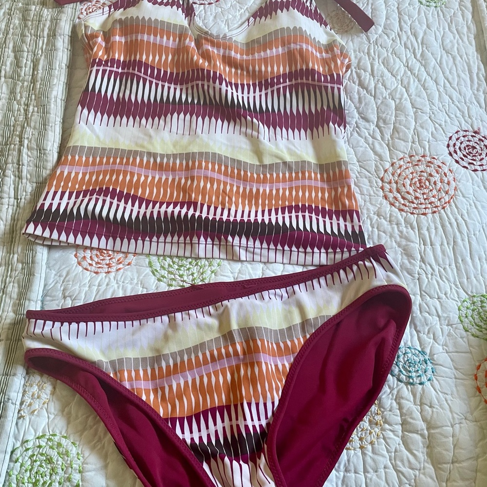 Athleta Tankini with Reversible Bottoms